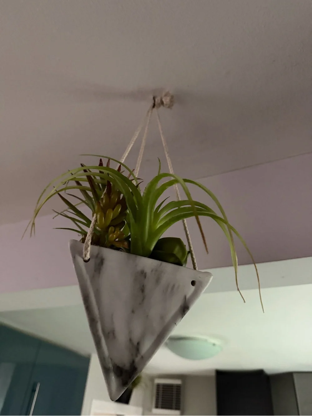 Hanging Triangle Marble Geometric Planter Succulents hold wall artificial decor